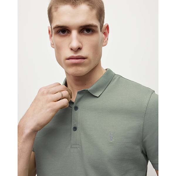 Allsaints Australia Mens Reform Short Sleeve Polo Shirt Green AU30-893